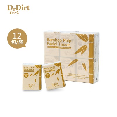 Dr.Dirt 食品級迷你竹漿4層紙手巾 ，4層６片/包，1２包/袋