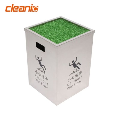 不銹鋼方形"小心地滑"接水桶