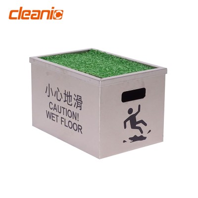 不銹鋼長方形"小心地滑"接水桶