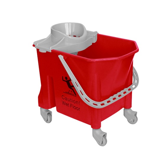 施達 帶輪圓拖桶 25L 紅色