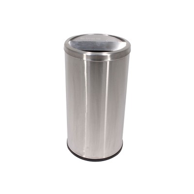 不銹鋼圓形頂開口垃圾桶